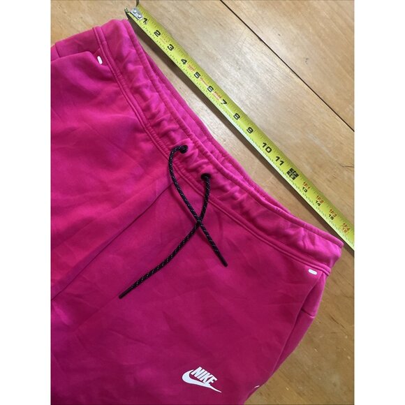 NWOT NIKE SIZE L MENS TECH Bright PINK SHORTS Zipper & Slash Pockets White Logo - Picture 9 of 11